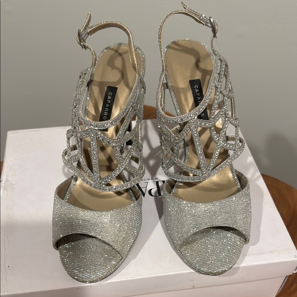 Elegant Silver Strappy Heels - Picture 2 of 6